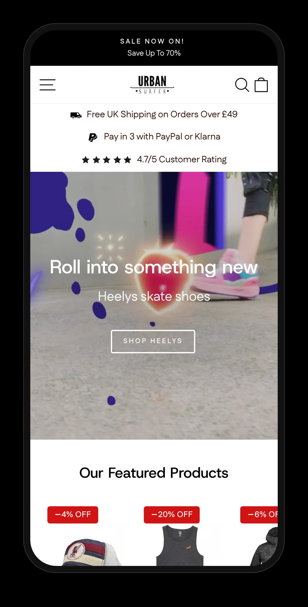 Project mobile mockup