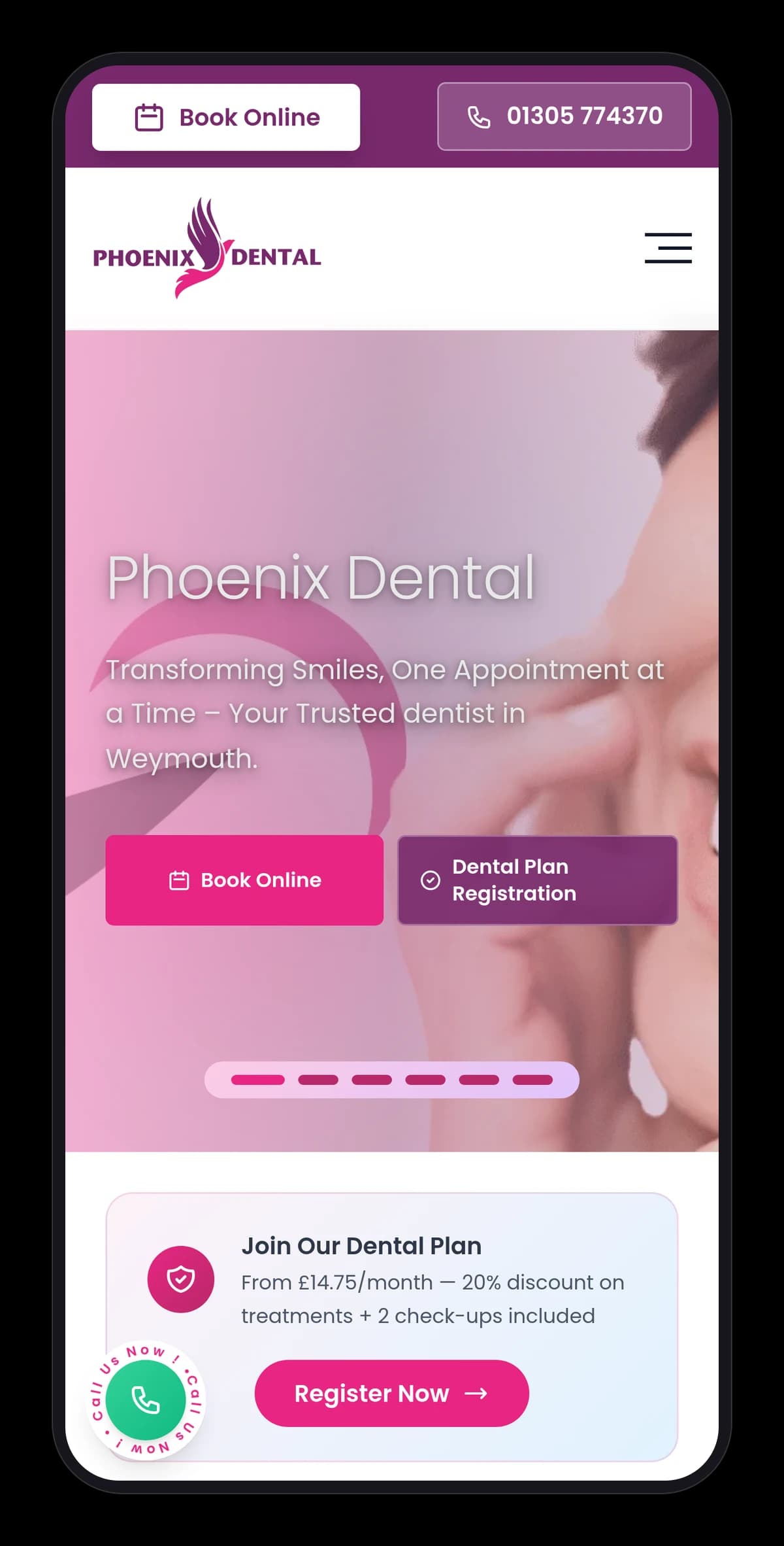 Project mobile mockup